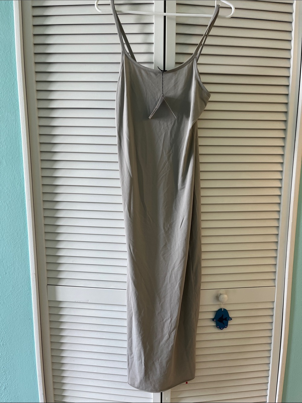 NWT James Perse Black Label Maxi Slip Dress with Spaghetti Straps, size 2, taupe